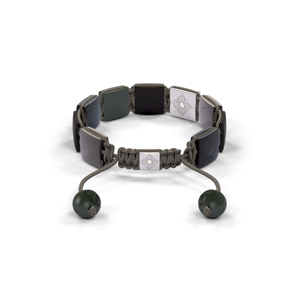 Shamballa Jewels White Gold Jade, Grey Sapphire & Ceramic 10mm Lock Bracelet (Back View) - D196226