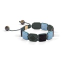 Shamballa Jewels Black & Yellow Gold Jade, Aquamarine & Ceramic 10mm Lock Bracelet (Left View) - D184873