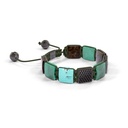 Shamballa Jewels Black Gold Black Diamond, Brown Sapphire, Emerald & Turquoise 10mm Lock Bracelet (Left View) - D176960