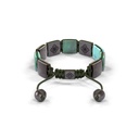 Shamballa Jewels Black Gold Black Diamond, Brown Sapphire, Emerald & Turquoise 10mm Lock Bracelet (Back View) - D176960