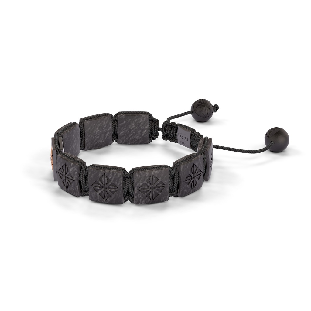 Shamballa Jewels Black & Rose Gold & Carbon Black Diamond 10mm Lock Bracelet (Right View) - D196025
