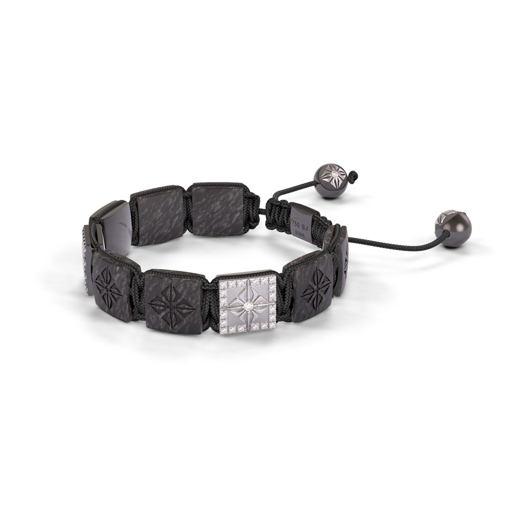 Shamballa Jewels Black & Rose Gold & Carbon White Diamond 10mm Lock Bracelet (Right View) - D196076