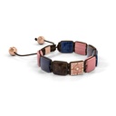 Shamballa Jewels Rose Gold White Diamond, Blue Sapphire, Brown Sapphire & Guava 10mm Lock Bracelet (Left View) - D196666