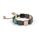 Shamballa Jewels Rose Gold White Diamond, Brown Sapphire, Emerald & Amethyst 10mm Lock Bracelet (Left View) - D196324