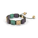 Shamballa Jewels Rose Gold White Diamond, Brown Sapphire, Emerald & Amethyst 10mm Lock Bracelet (Right View) - D196324