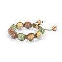 Shamballa Jewels Yellow Gold Champagne Diamond, Green Sapphire, Yellow Sapphire & Brown Moonstone 10mm Braided Bracelet (Right View) - D227034