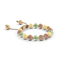 Shamballa Jewels Yellow Gold Yellow Sapphire, Green Sapphire, Champagne Diamond & Brown Moonstone 8mm Non-Braided Bracelet (Left View) - D225870