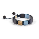 Shamballa Jewels Yellow & Black Gold Black Diamond, Blue Sapphire, Grey Sapphire & Aquamarine 10mm Lock Bracelet (Left View) - D226818