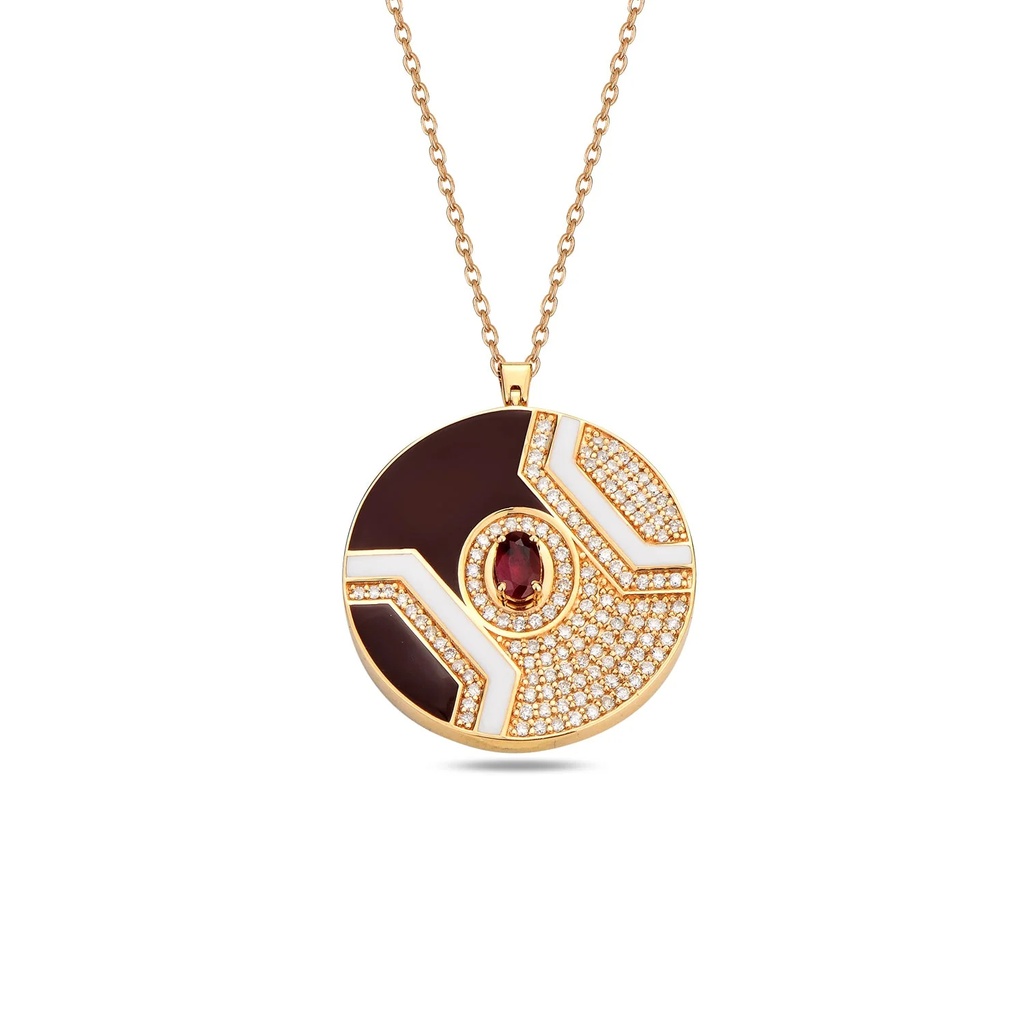 Rose Gold Epoca Coin Pendant with Ruby