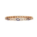 Rose Gold Fizzy Rebel Bracelet With Diamonds - White & Blue Enamel