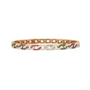 Rose Gold Fizzy Rebel Bracelet With Multicolor Diamonds - White Enamel