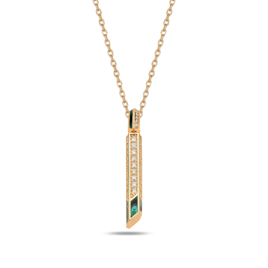 Rose Gold Flow Letter Pendant - "I"