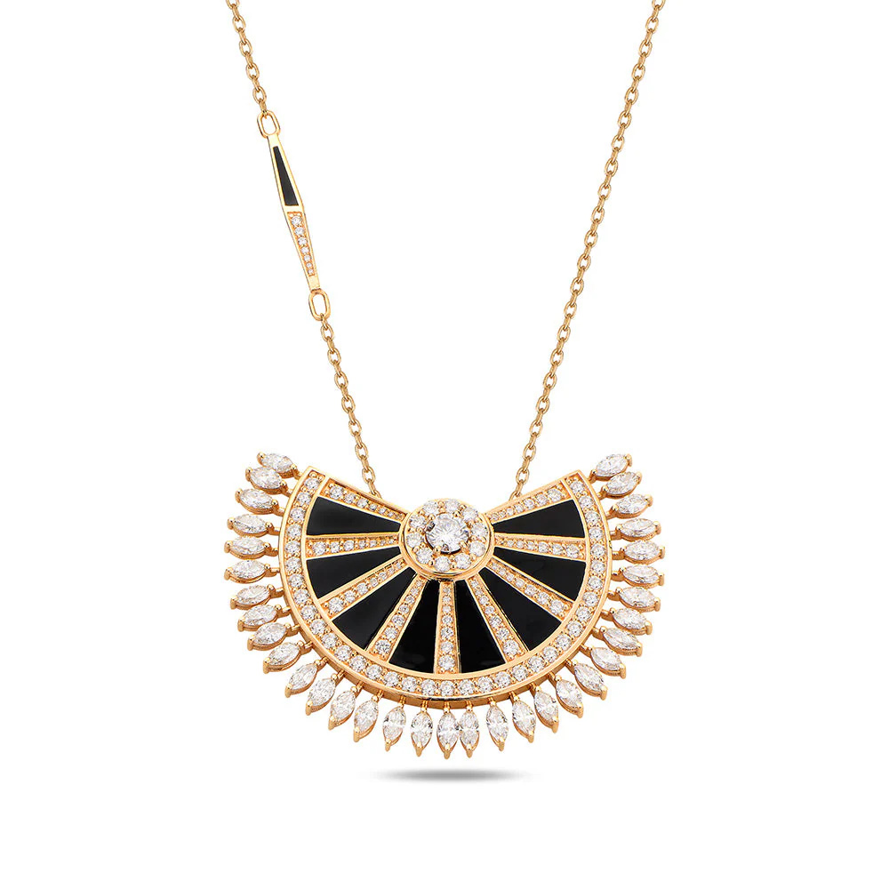 Rose Gold Limited Edition Alis Dawn Medallion with Black Enamel