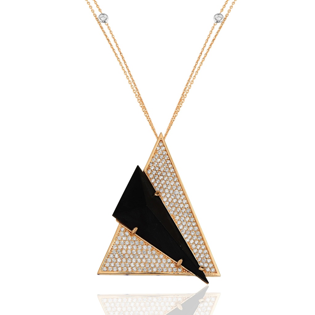 Rose Gold Neutra Aztec Medallion - Black
