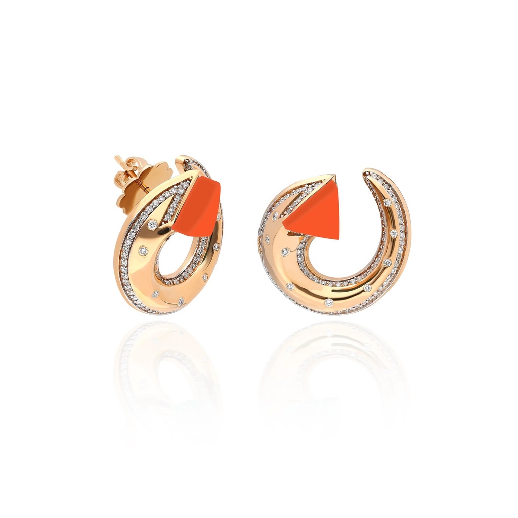 Rose Gold Neutra Balance Earrings - Coral