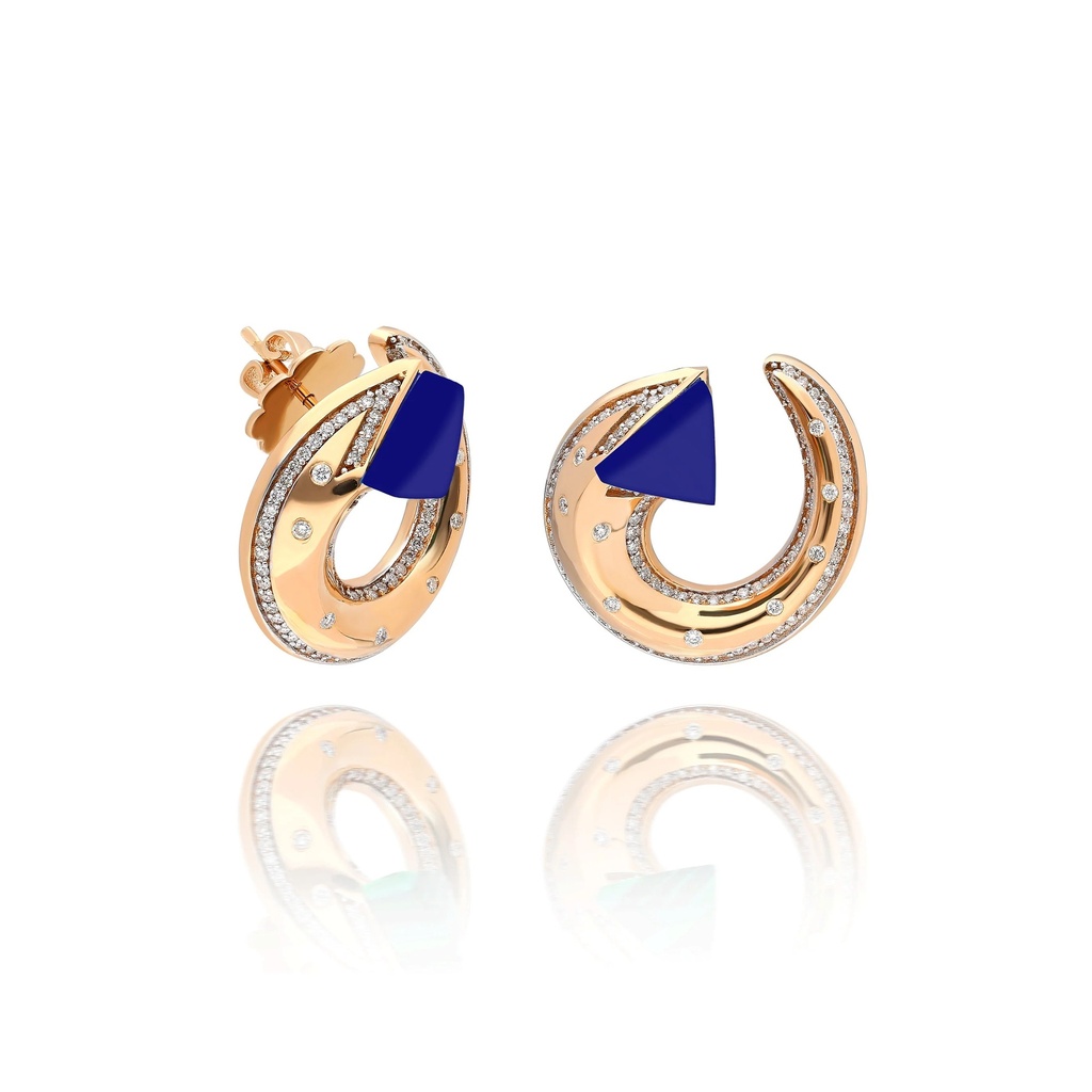 Rose Gold Neutra Balance Earrings - Lapis