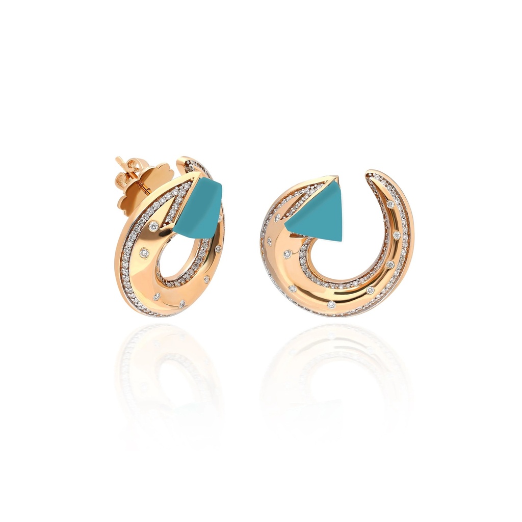 Rose Gold Neutra Balance Earrings - Turquoise