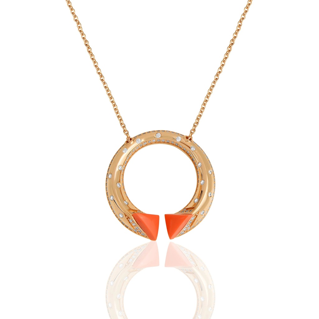 Rose Gold Neutra Balance Pendant - Coral