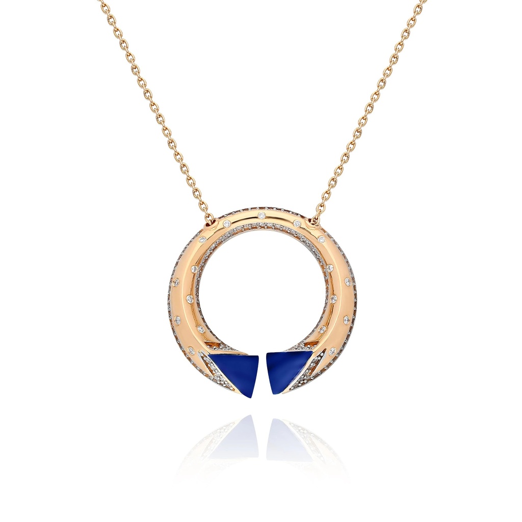Rose Gold Neutra Balance Pendant - Lapis Lazuli