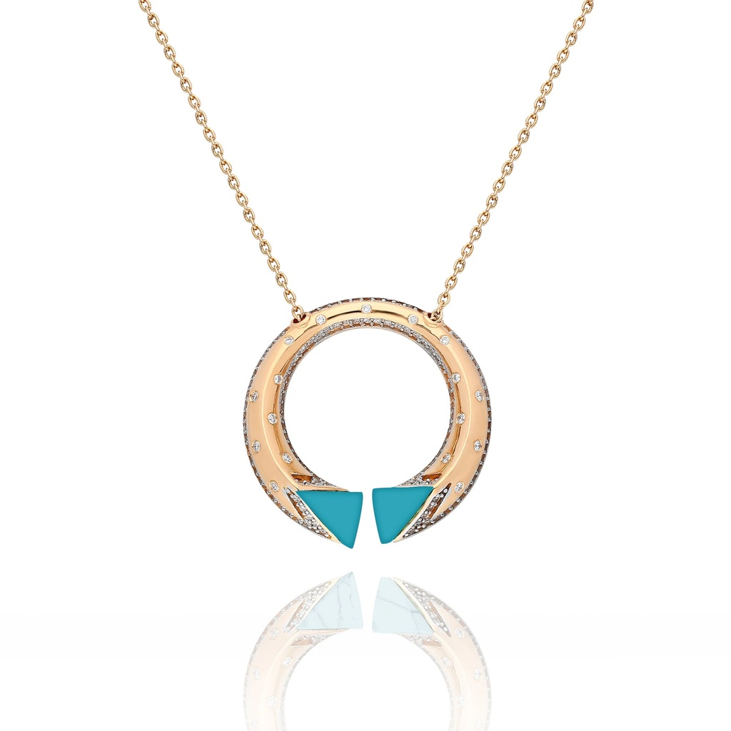 Rose Gold Neutra Balance Pendant - Turquoise