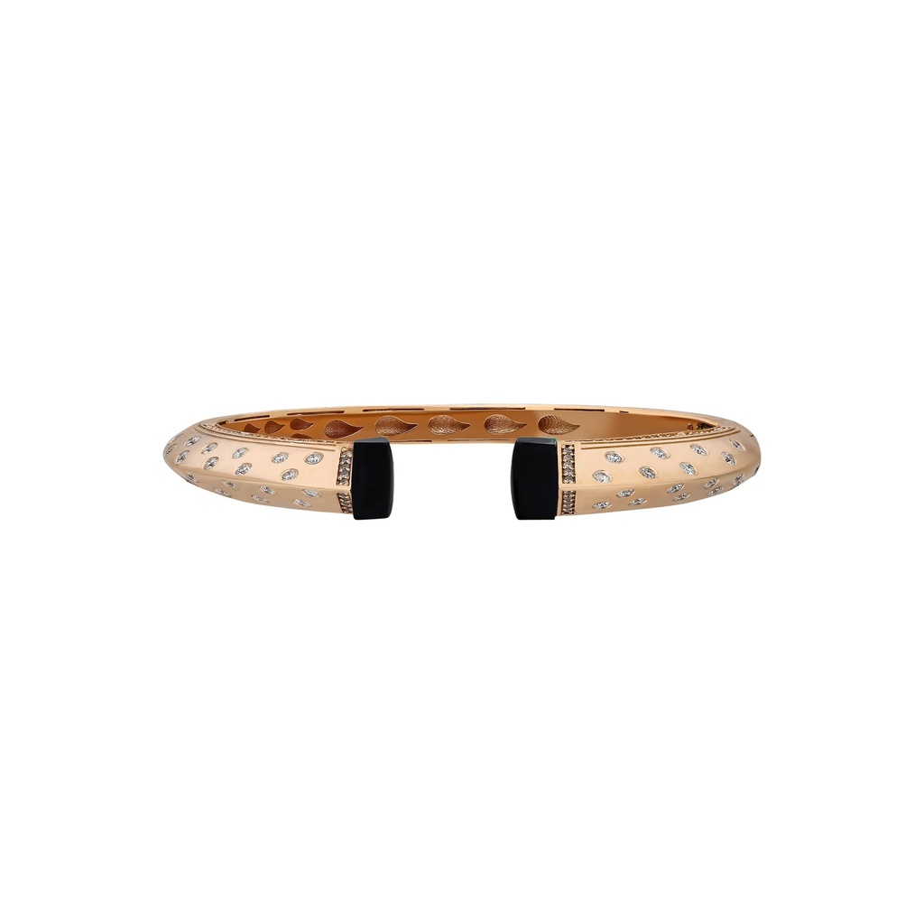 Rose Gold Neutra Balance Slim Bracelet - Black