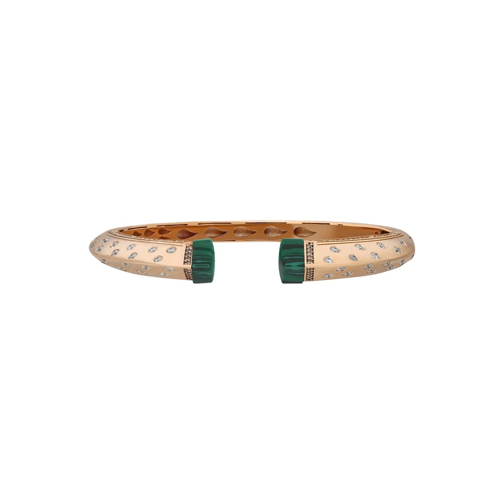 Rose Gold Neutra Balance Slim Bracelet - Malachite