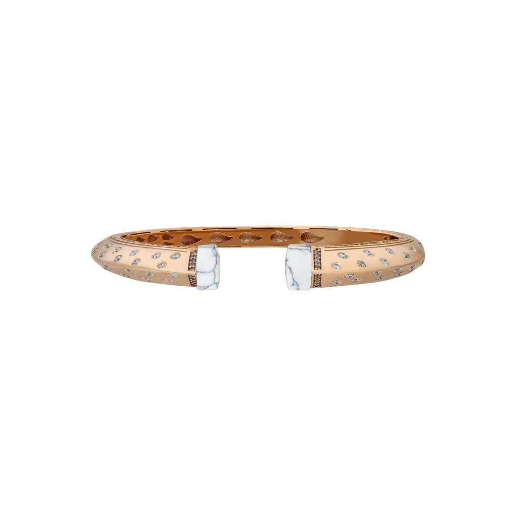 Rose Gold Neutra Balance Slim Bracelet - White Agate
