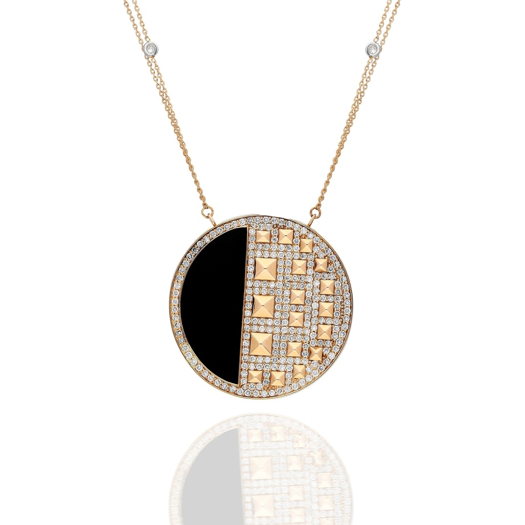 Rose Gold Neutra Cairo Medallion - Black