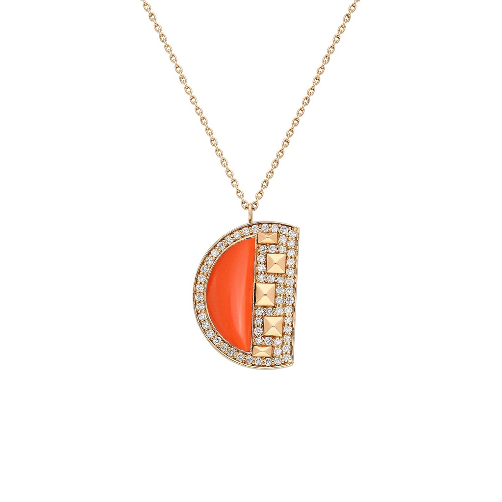 Rose Gold Neutra Cairo Pendant - Coral