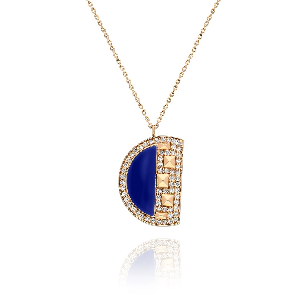 Rose Gold Neutra Cairo Pendant - Lapis Lazuli