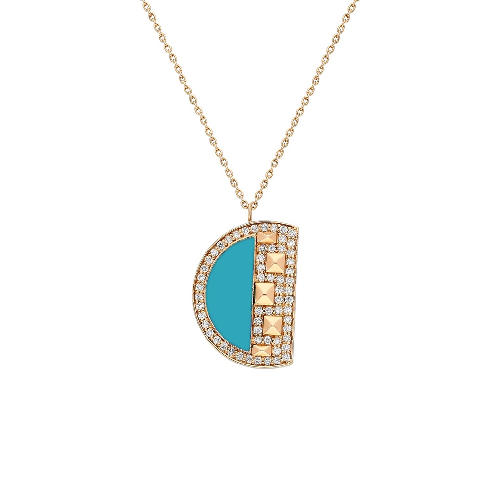 Rose Gold Neutra Cairo Pendant - Turquoise