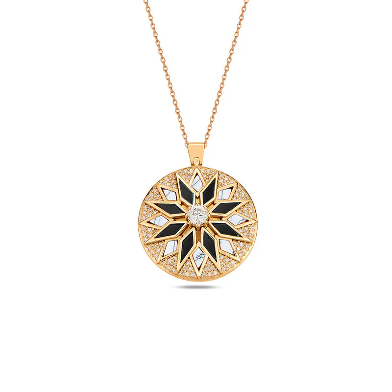 Rose Gold Nord Duo Pendant  Black & White