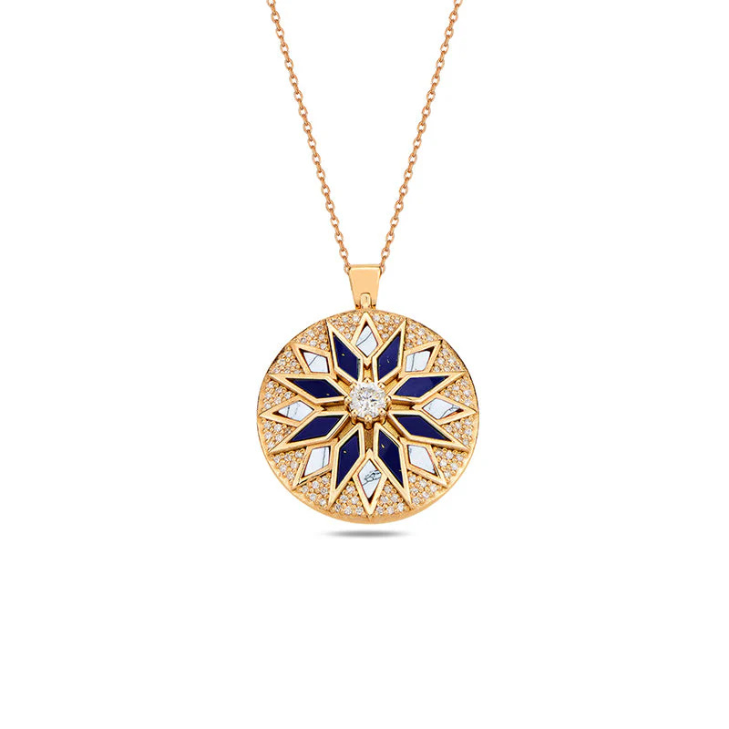 Rose Gold Nord Duo Pendant Lapis & White