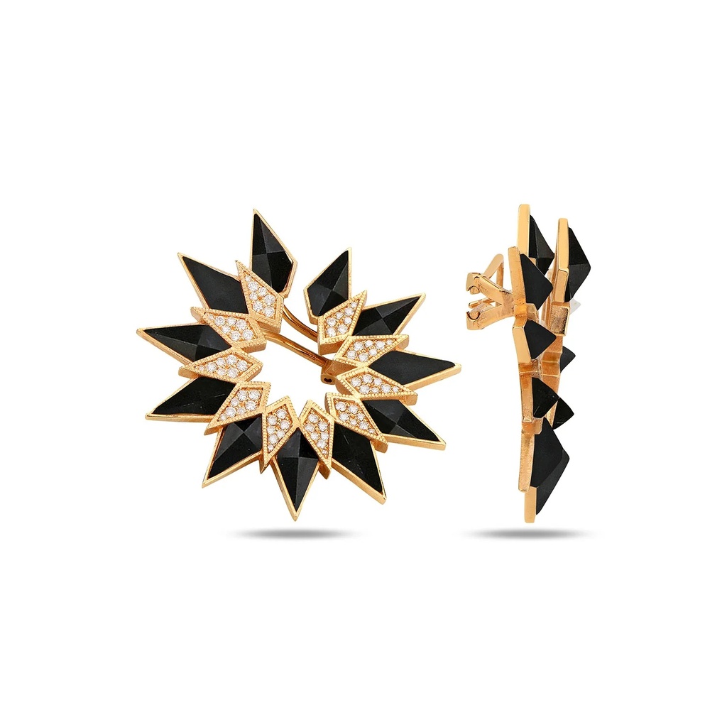 Rose Gold Nord Earrings - Onyx
