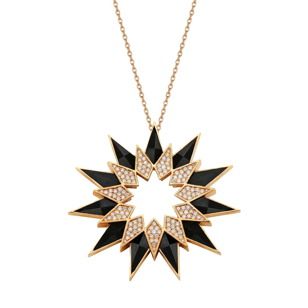 Rose Gold Nord Pendant - Black Onyx