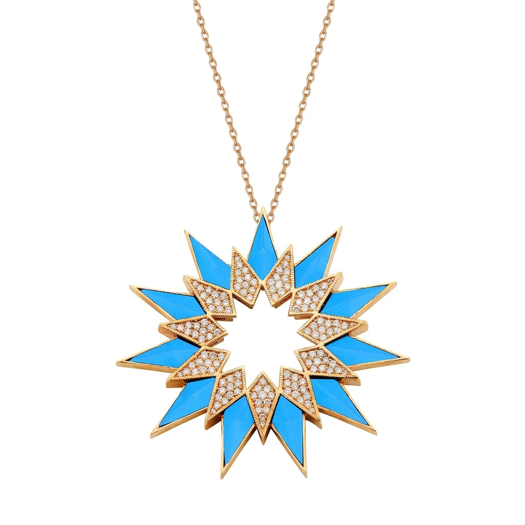 Rose Gold Nord Pendant - Turquoise