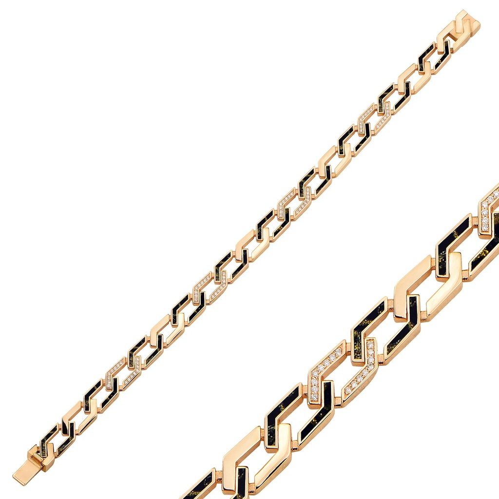 Rose Gold Rebel Riviera Blue Mother of Pearl Bracelet