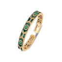 Rose Gold Shield Bracelet - Emerald with Green Mother of Pearl Enamel