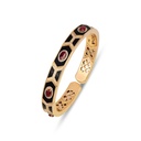 Rose Gold Shield Bracelet - Ruby with Black Enamel