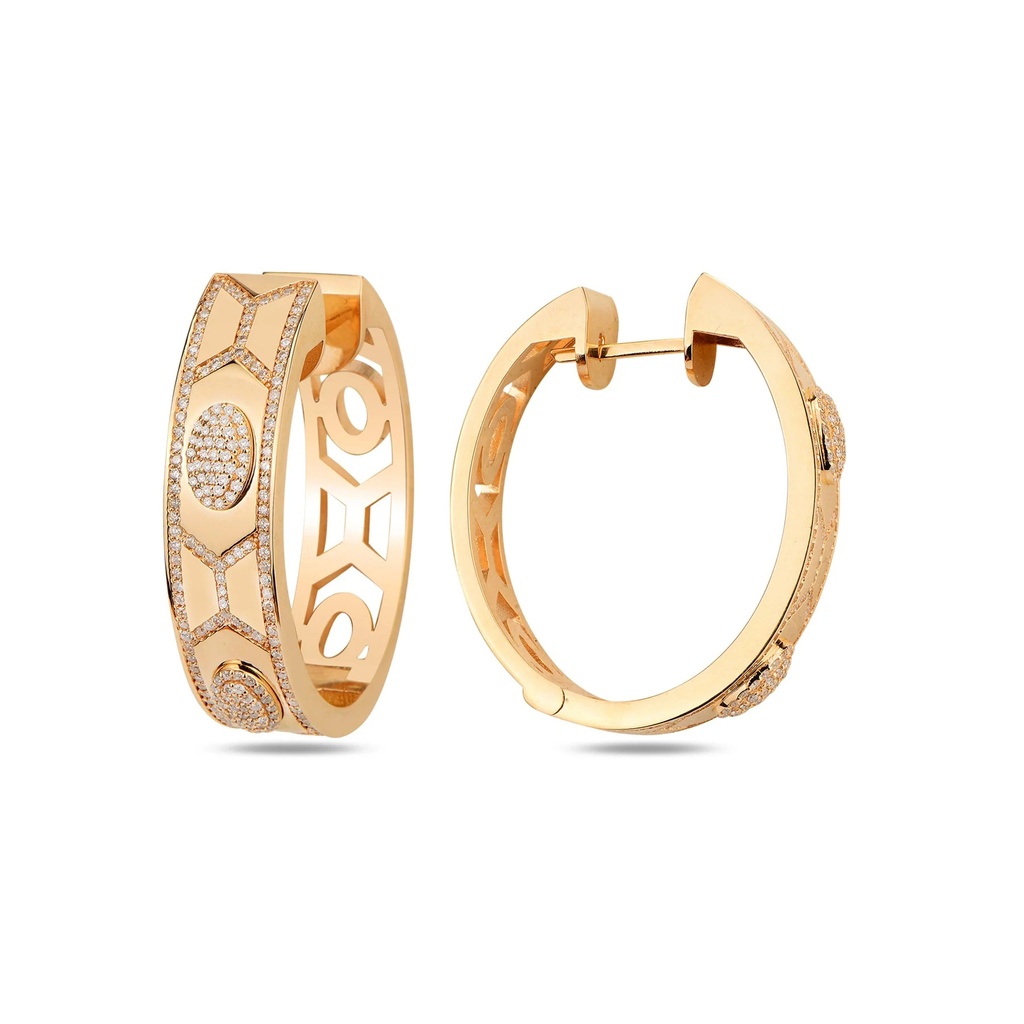 Rose Gold Shield Colorless Maxi Hoops Rose Gold