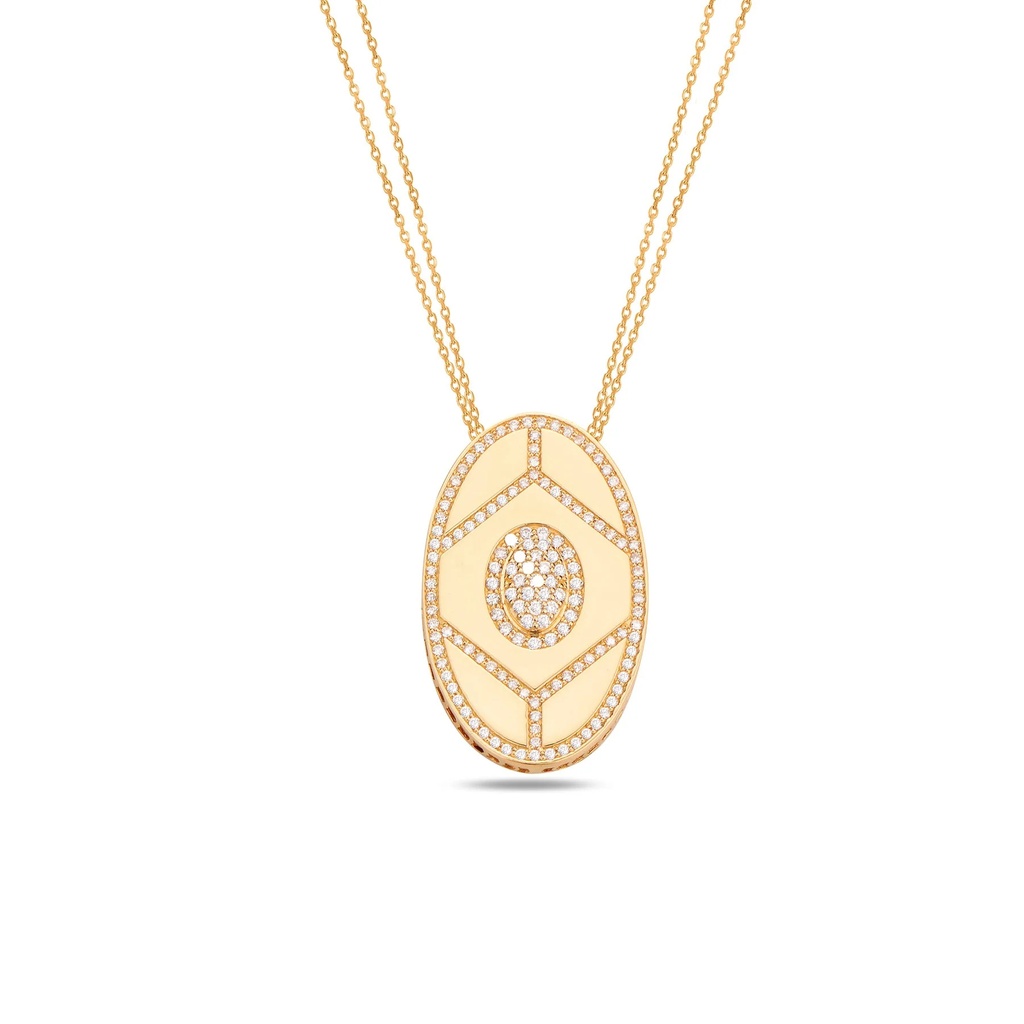 Rose Gold Shield Colorless Pendant - Rose Gold