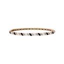 Rose Gold Tornado Bracelet - Black & White Enamel
