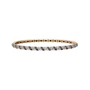 Rose Gold Tornado Bracelet - Blue Mother of Pearl Enamel