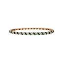 Rose Gold Tornado Bracelet - Green Mother of Pearl Enamel