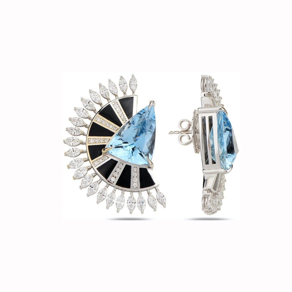 White Gold Alis Limited Edition Earrings with Aquamarine