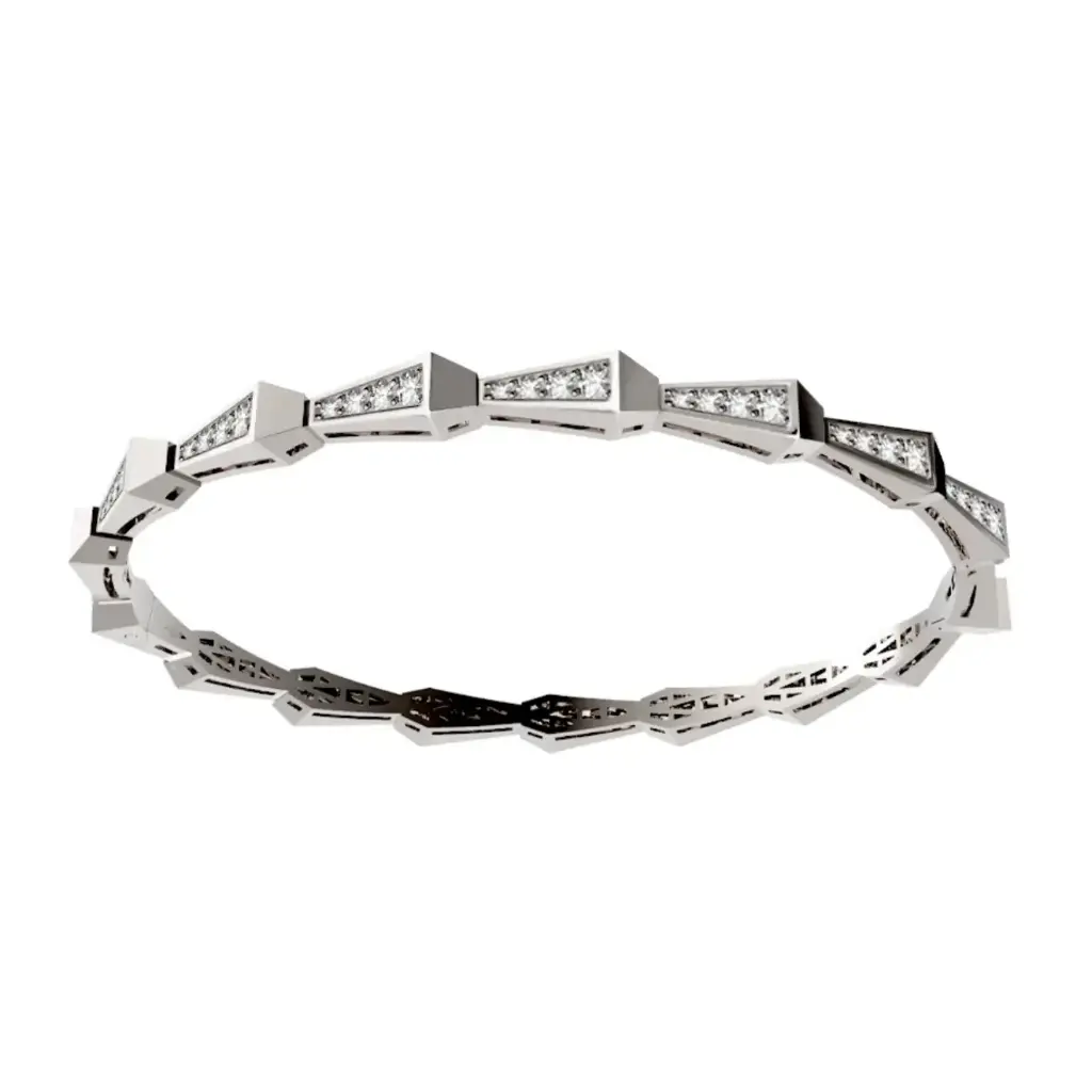 Spike 1 Row Halfway Full Pavé Diamond Bracelet