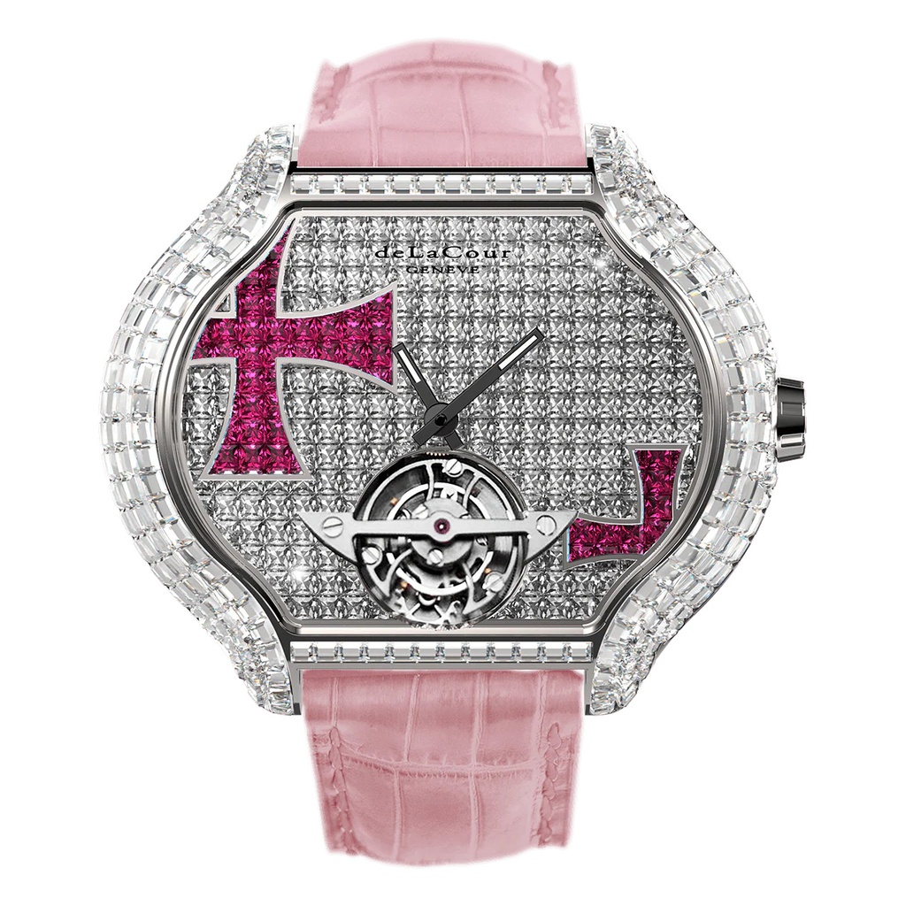 City Cross Pink Sapphire White Gold Watch