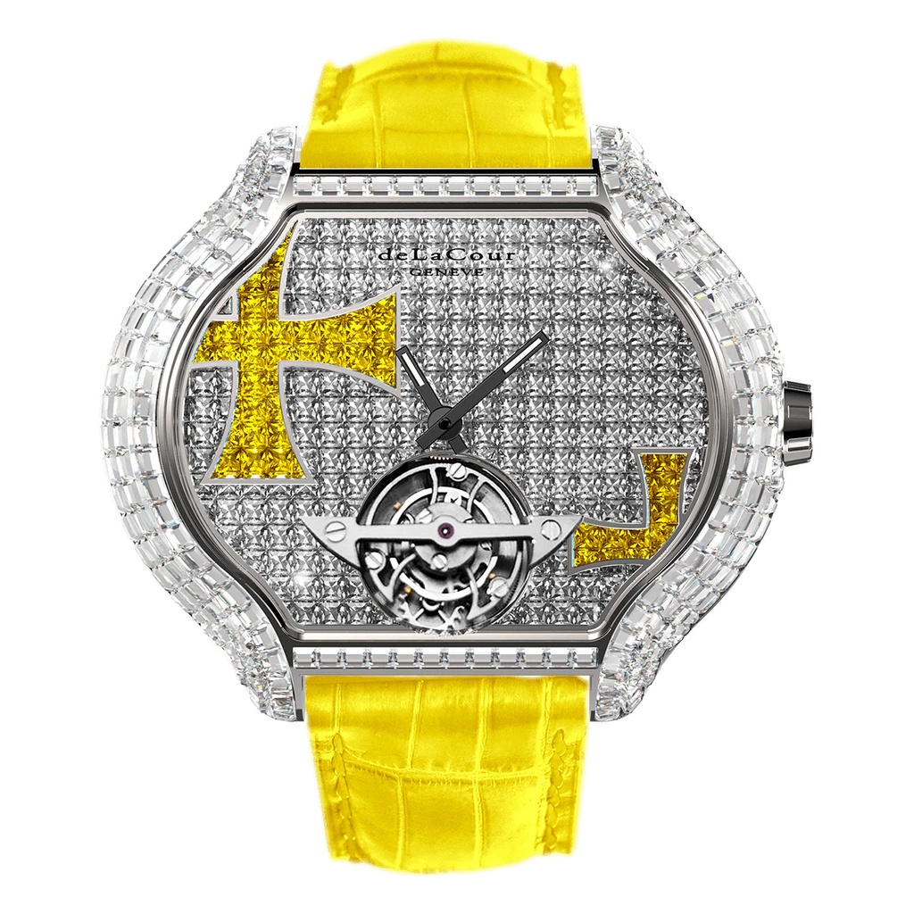 City Cross Yellow Sapphire White Gold Watch