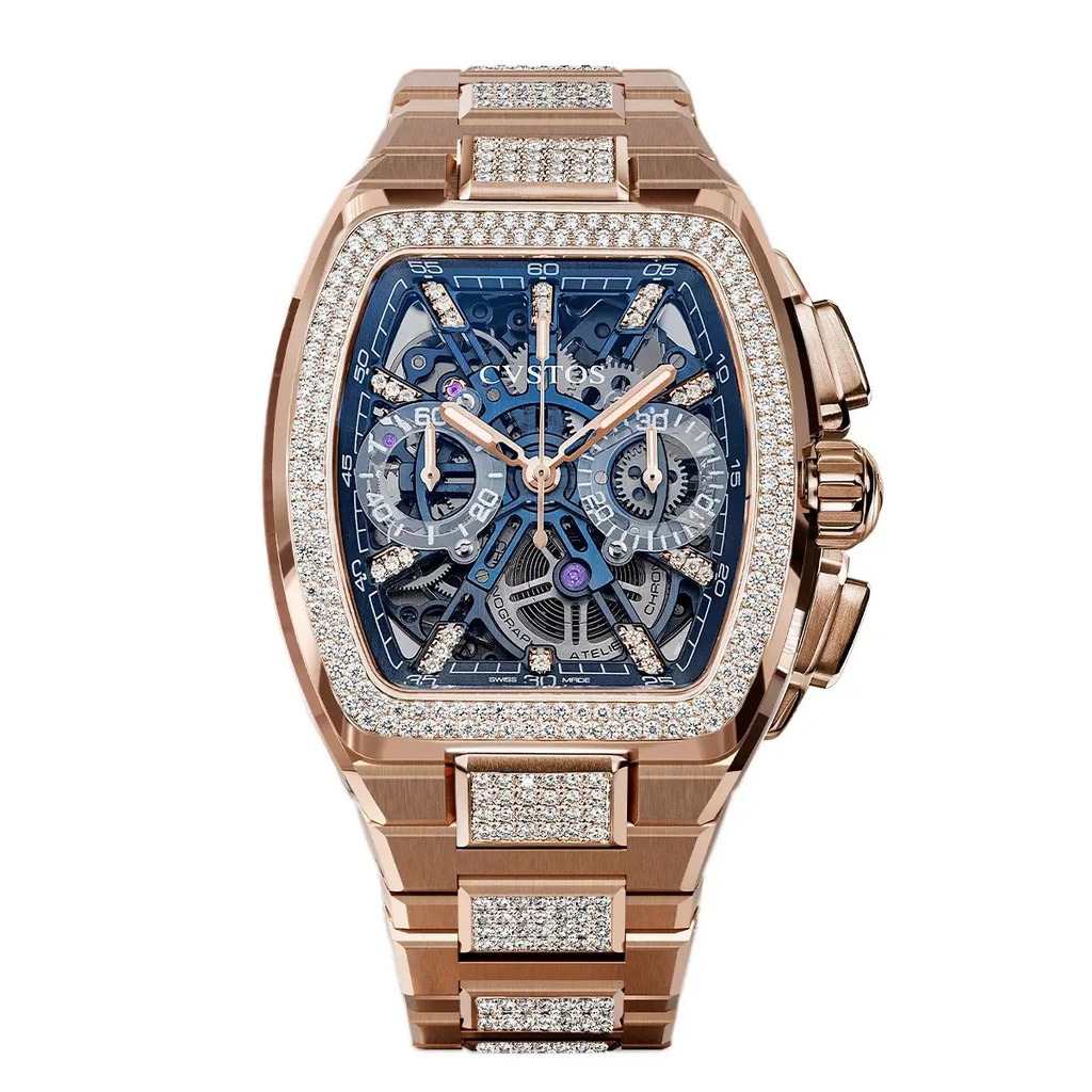 Metropolitan Chrono Rose Gold Blue SQLT/Diamond - 42mm
