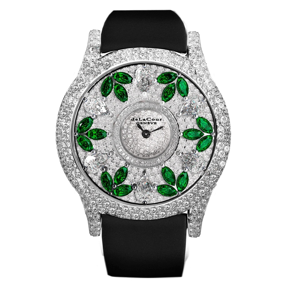 Passion Sparkle White & Green White Gold Watch